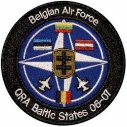 The official badge of the 2006-2007 Belgian Air Component Baltic QRA Air Policing detachment.
