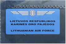 Official titles of the Lithuanian Air Force as carried by its Antonov An-24B aircraft.