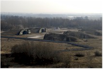 The Soviet VVS constructed not less than 40 hardened aircraft shelters at iauliai Air Base. The Lithuanian Air Force operated from a number of these until a pair of more appropriate buildings was erected in 2000. Click to enlarge.