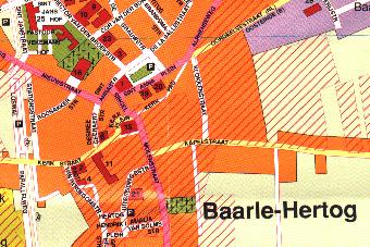 kaart centrum Baarle-Hertog