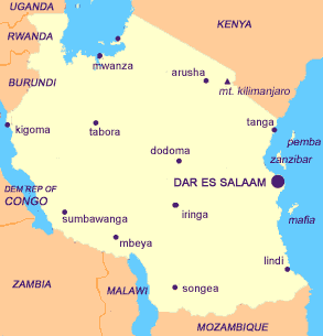 kaart van Tanzania