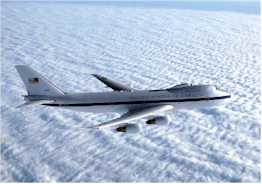 De E-4B, de vliegende commandopost van de president van de VS.
