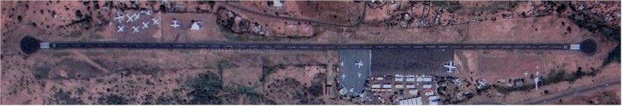 Satellietfoto van het vliegveld van Lokichoggio in 2006.