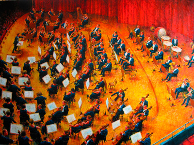 Orkest - Olie op doek 90x120cm - 2003