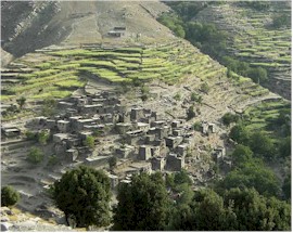 A typical Afghan village but also a potential target when the Taliban opens devastating fire.
