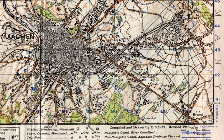 AACHEN MAP 1943
