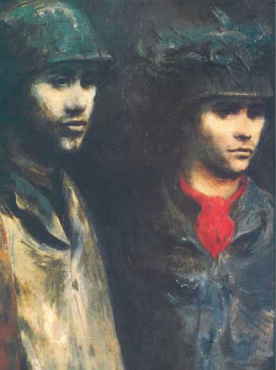 DRAWING OF TWO WEARY SOLDIERS