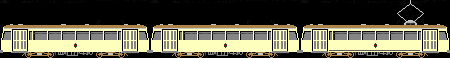 SNCV Type S tram with 2 trailers